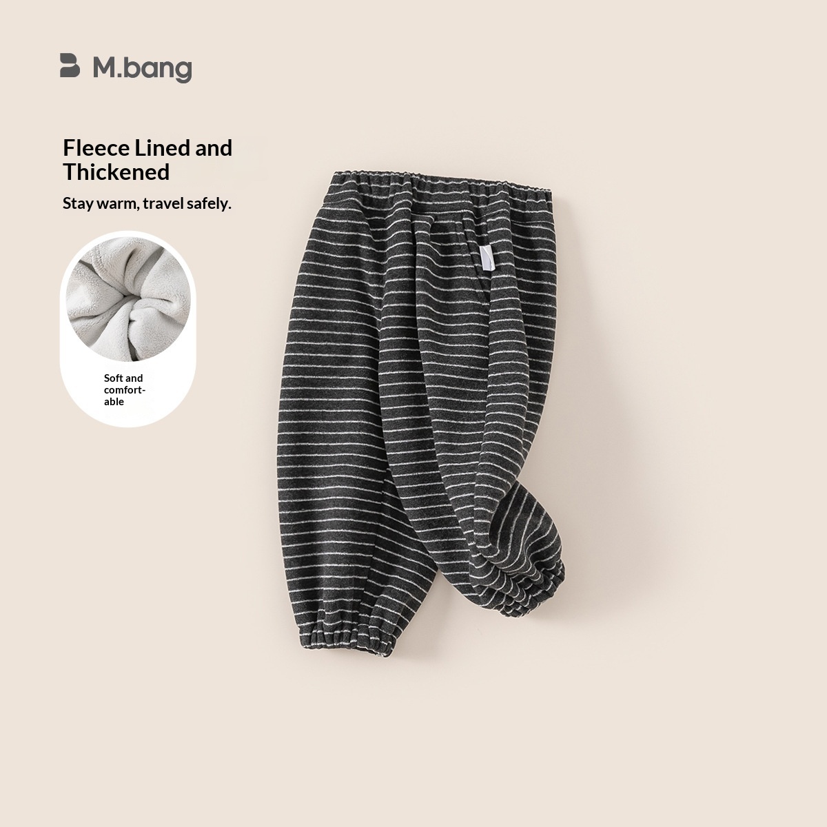 Alyce-xiyue1baobao Bangxuan Winter-Freizeithose für Jungen, lockere gestreifte lange Jogginghose für Babys und Jungen, fleecegefütterte Jogginghose, Kinder_voghion.com