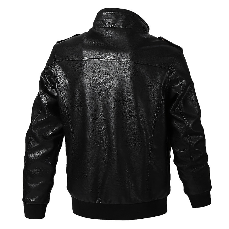 Forge Cross-Border Spring Autumn New PU Leather Men's Motorcycle Jacket_voghion.com