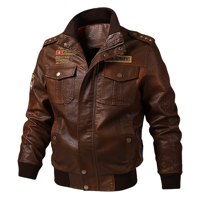 Forge Cross-Border Spring Autumn New PU Leather Men's Motorcycle Jacket_voghion.com