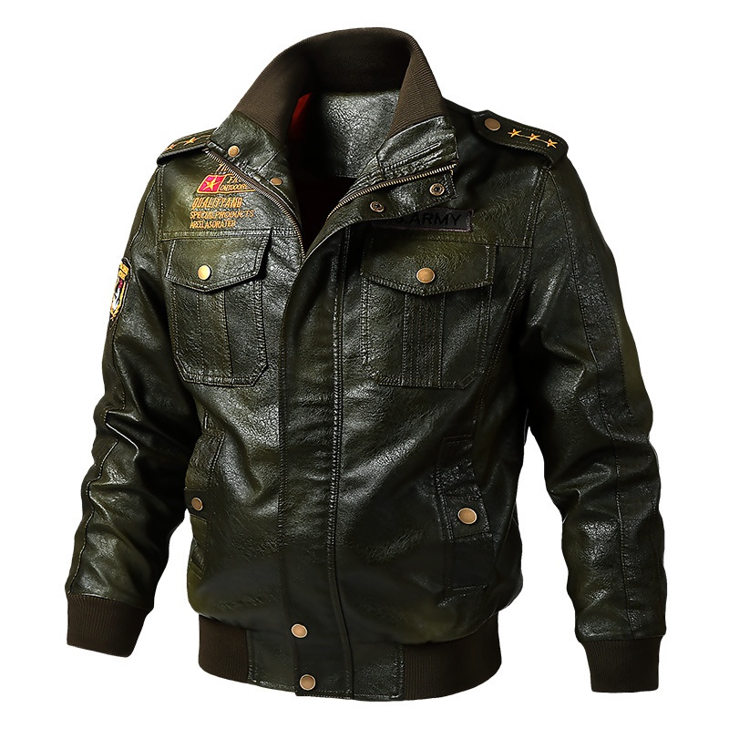 Forge Cross-Border Spring Autumn New PU Leather Men's Motorcycle Jacket_voghion.com