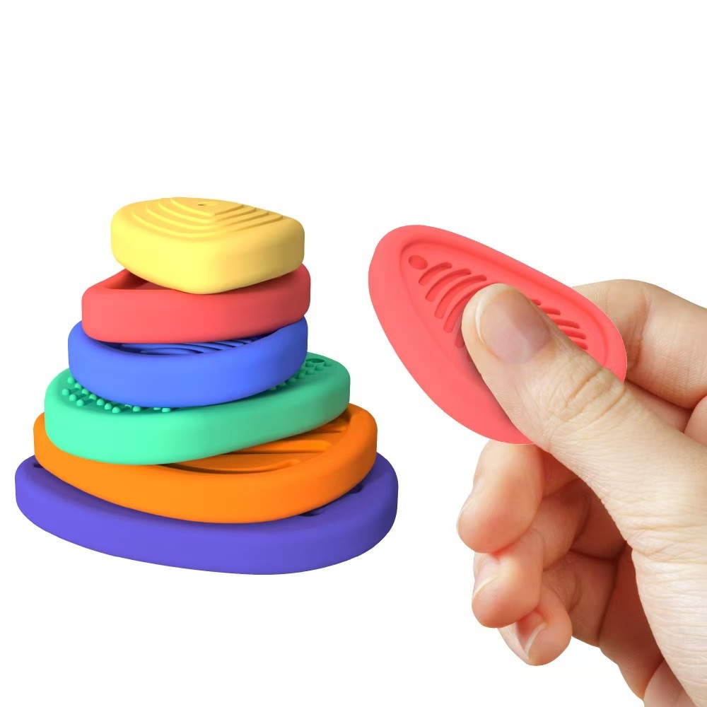 Pierre sensorielle en silicone anti-stress pour enfants, objet éducatif et anti-anxiété._voghion.com