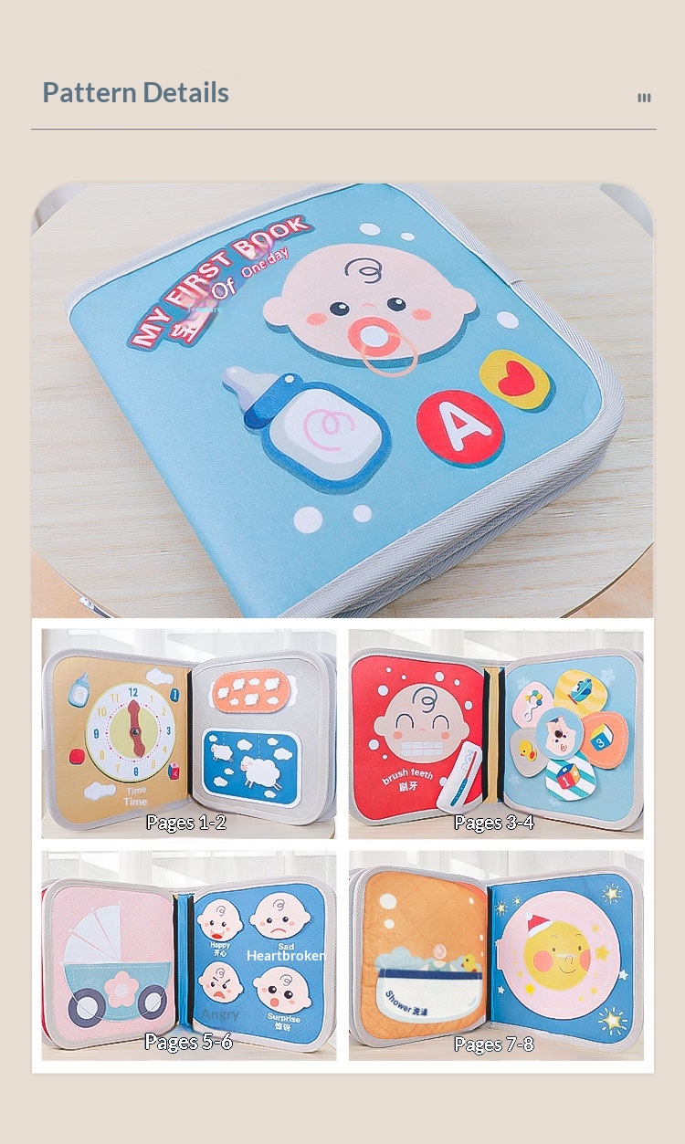 Libro educativo in stoffa per neonati con puzzle in velcro_voghion.com