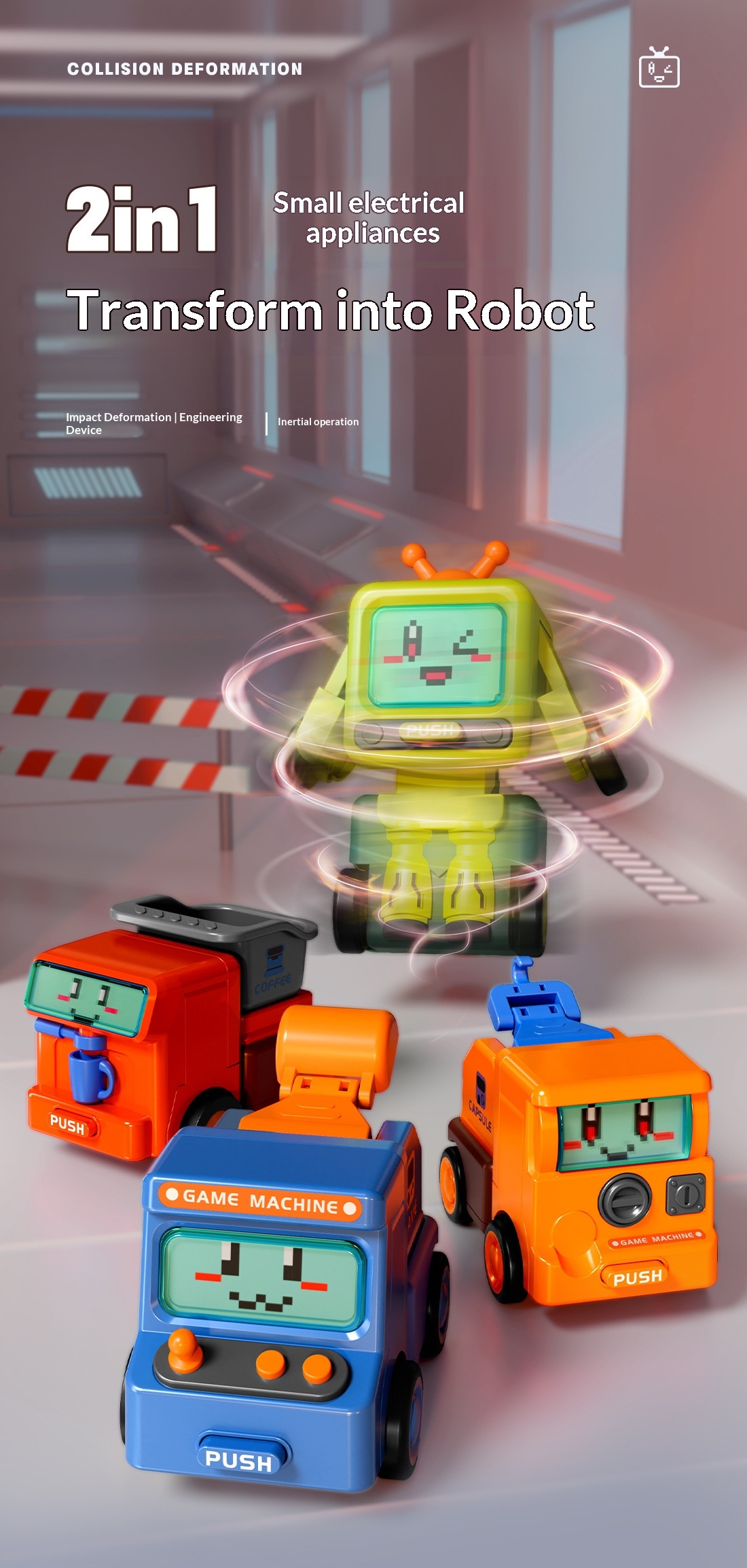 Transformer auto robot speelgoed botsing cadeau voor kinderen_voghion.com