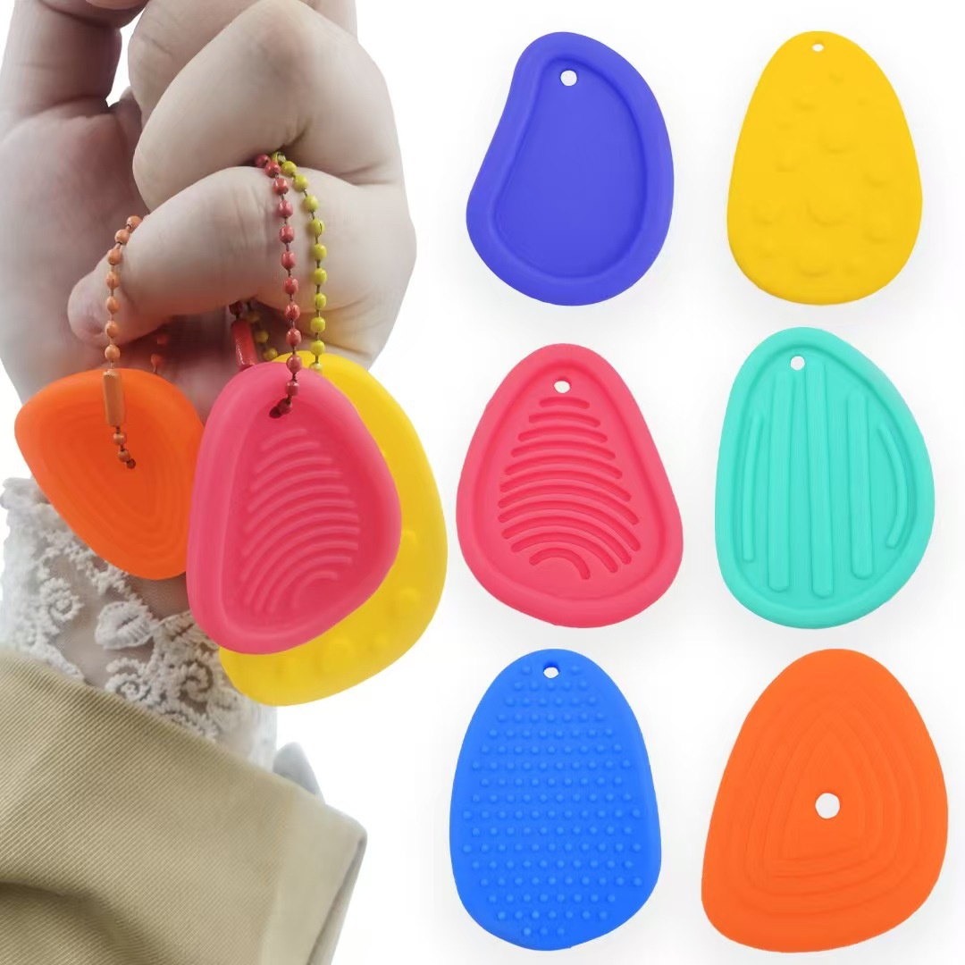 Pierre sensorielle en silicone anti-stress pour enfants, objet éducatif et anti-anxiété._voghion.com