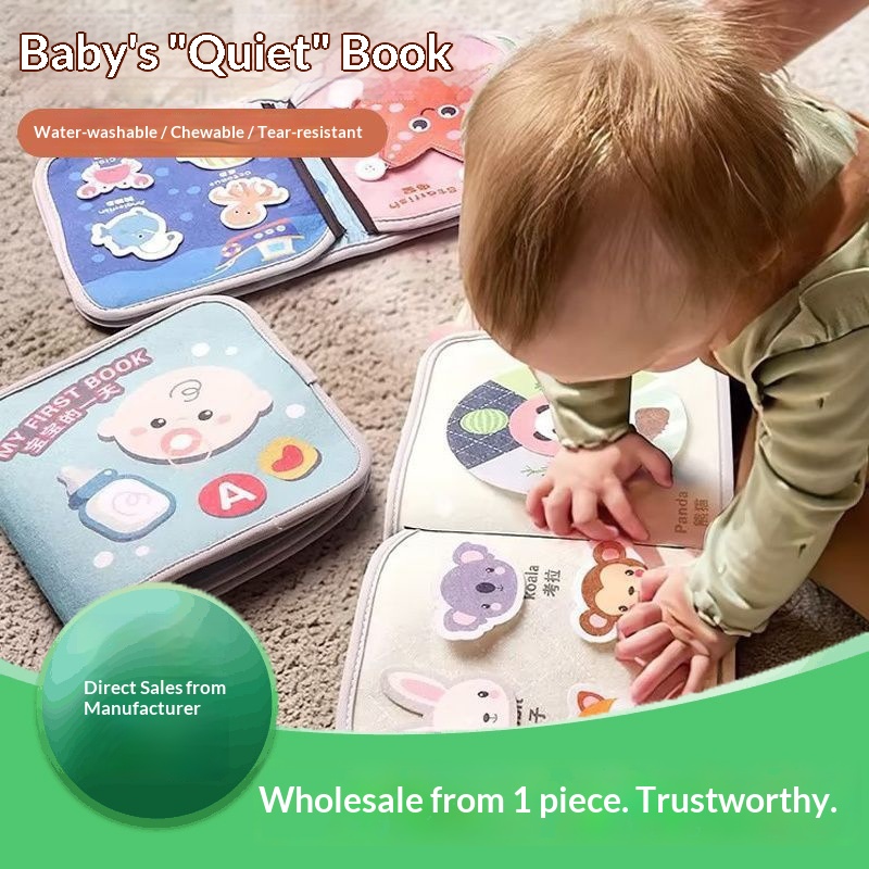 Książka dla niemowląt z tkaniny, odporna na rozdarcia, wczesna edukacja dziecięca, oświecenie poznawcze, edukacyjna magiczna taśma, układanka_voghion.com