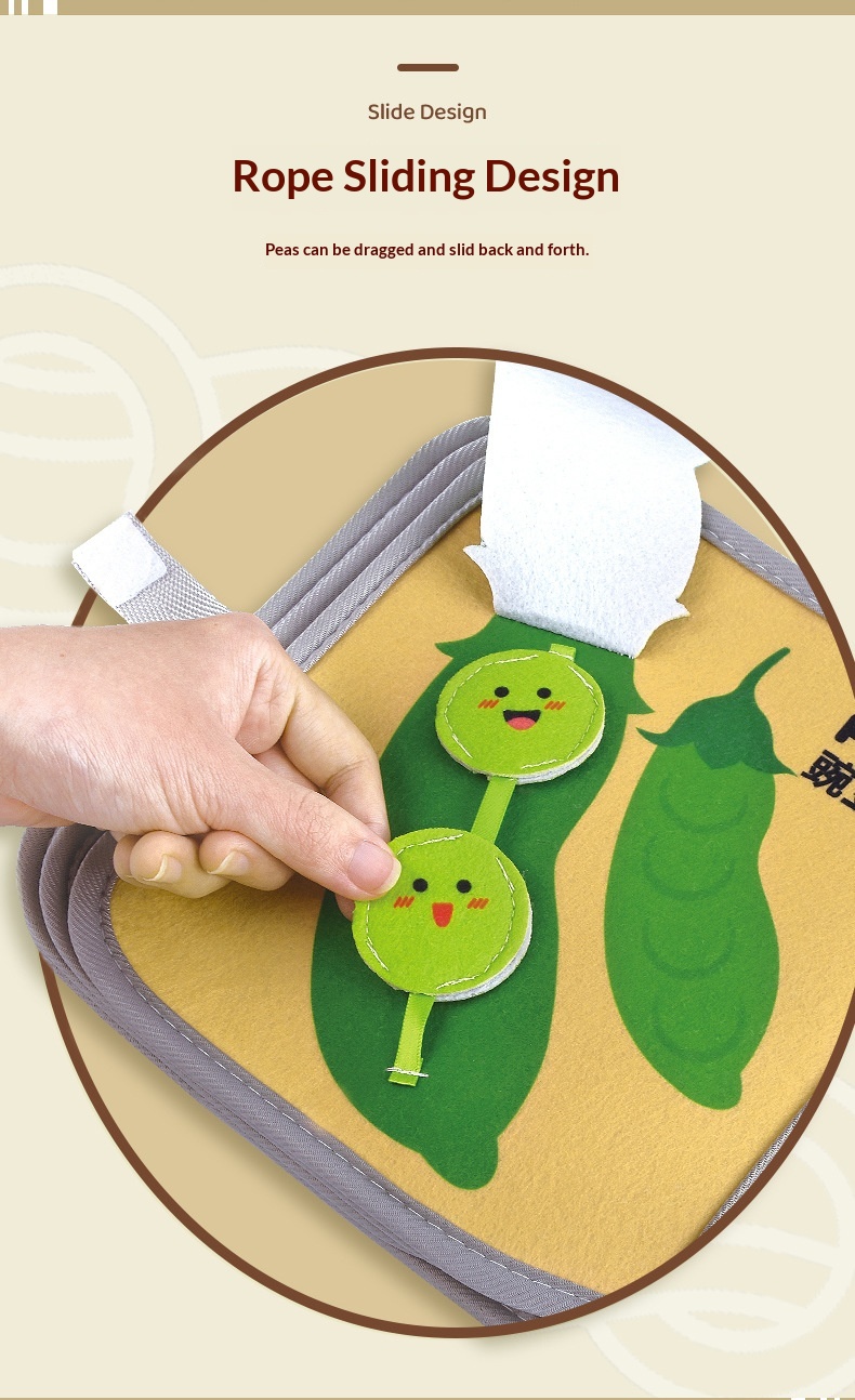 Baby Book Animals Vegetables Children Early Education Cognitive Velcro Felt Cloth Tear-Resistant Design_voghion.com