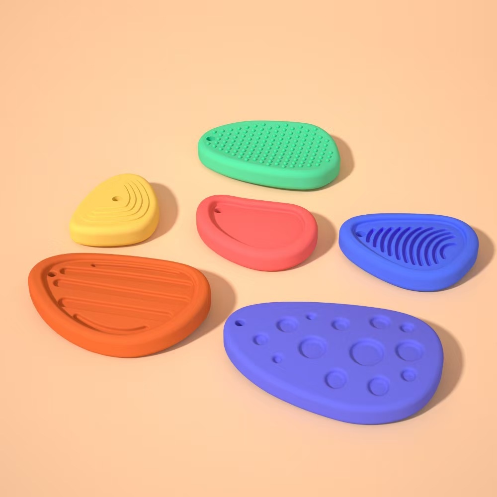 Pierre sensorielle en silicone anti-stress pour enfants, objet éducatif et anti-anxiété._voghion.com