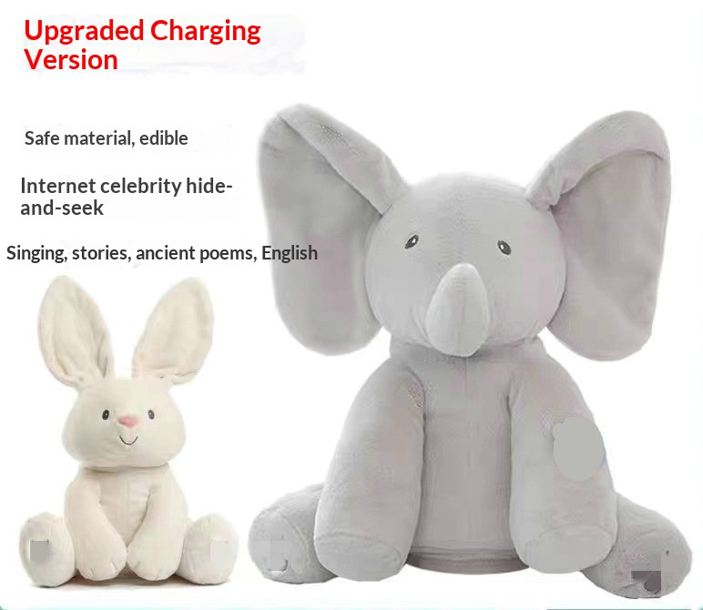 Intelligent Interactive Rabbit And Elephant Plush Toy For Kids_voghion.com