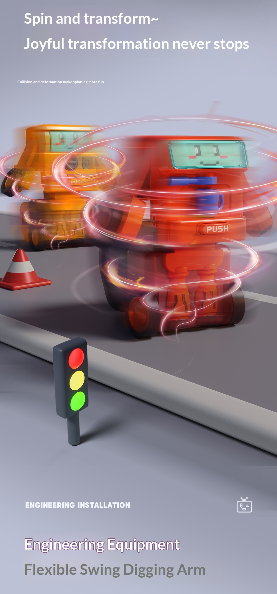 Transformer auto robot speelgoed botsing cadeau voor kinderen_voghion.com