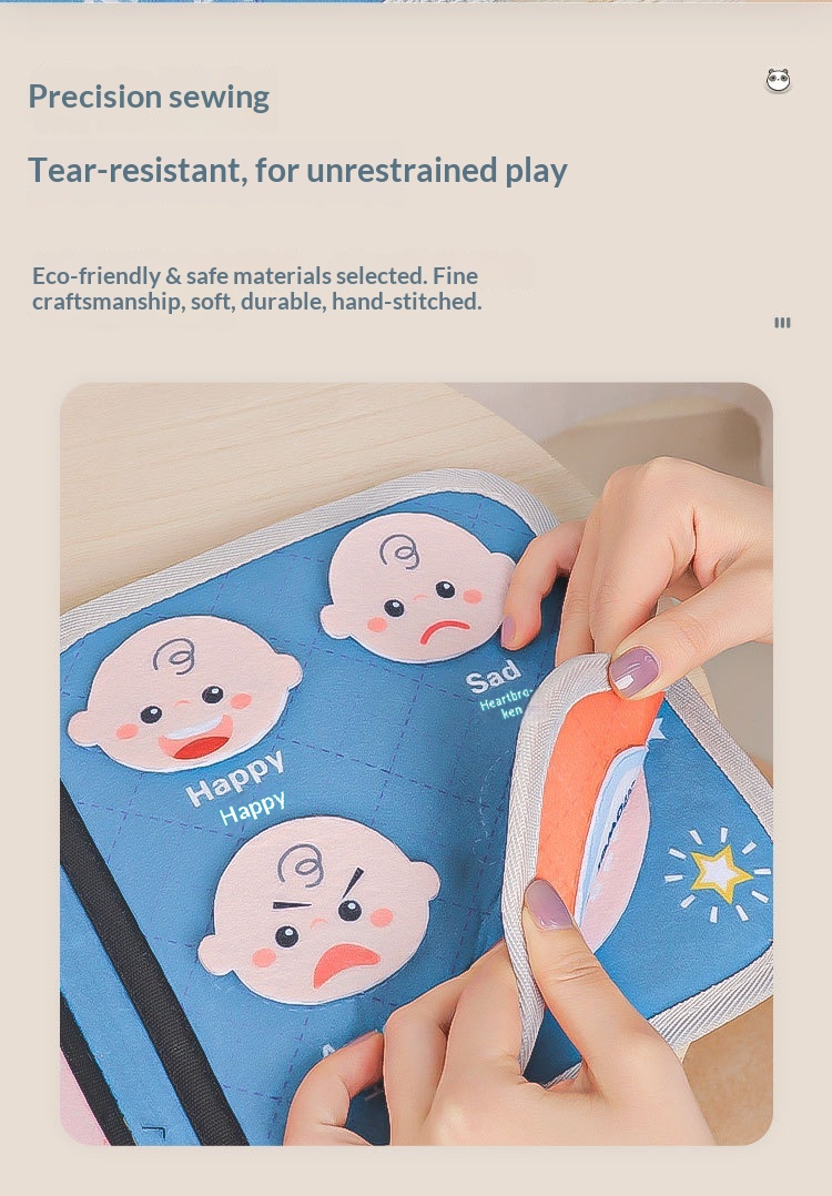 Libro educativo in stoffa per neonati con puzzle in velcro_voghion.com