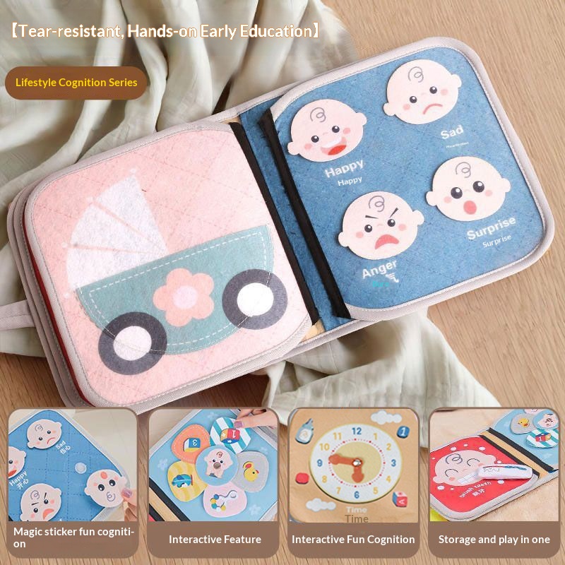 Libro per neonati in stoffa resistente agli strappi, puzzle magico educativo per bambini, educazione precoce, illuminazione cognitiva_voghion.com