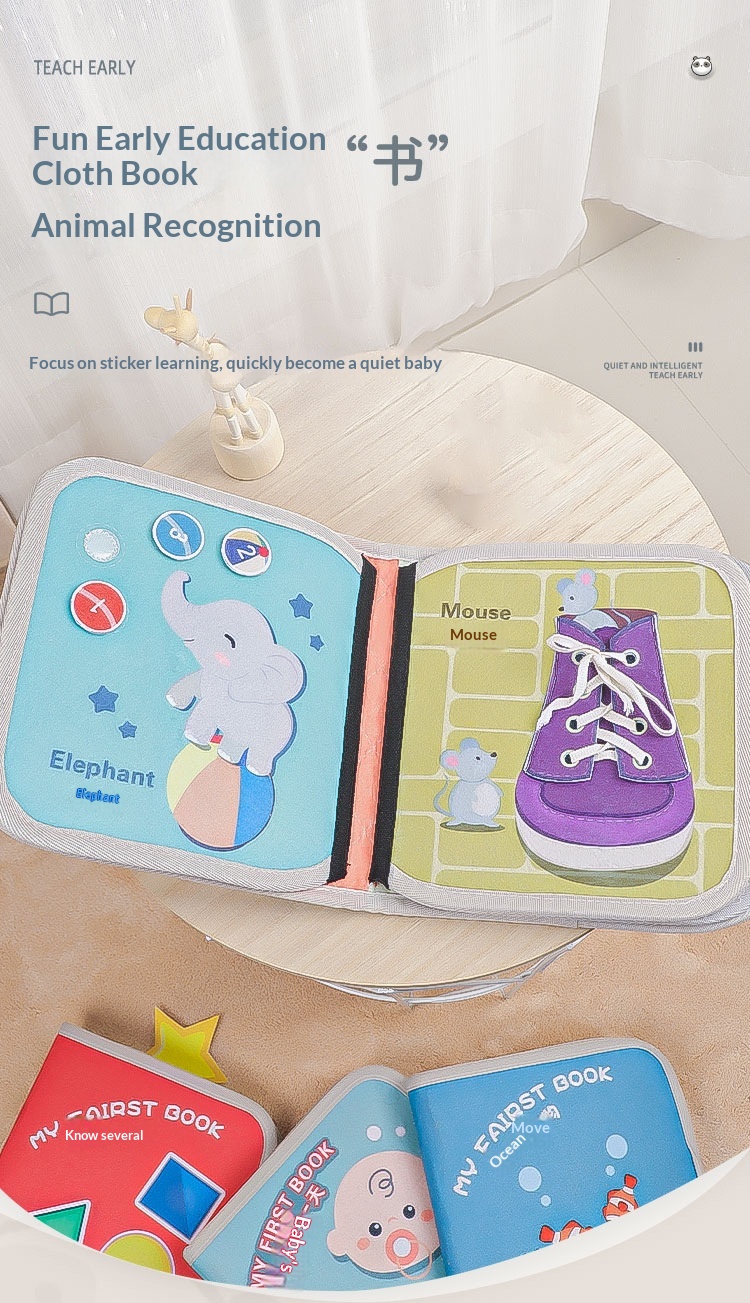 Libro educativo in stoffa per neonati con puzzle in velcro_voghion.com