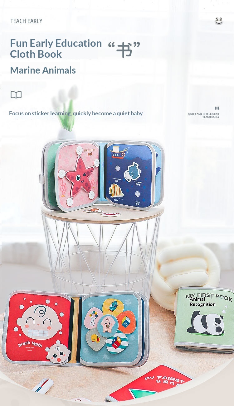 Libro educativo in stoffa per neonati con puzzle in velcro_voghion.com