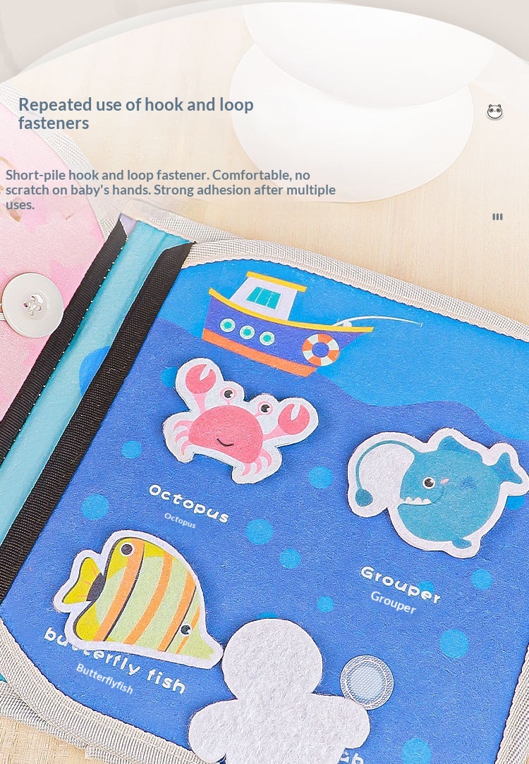 Libro educativo in stoffa per neonati con puzzle in velcro_voghion.com