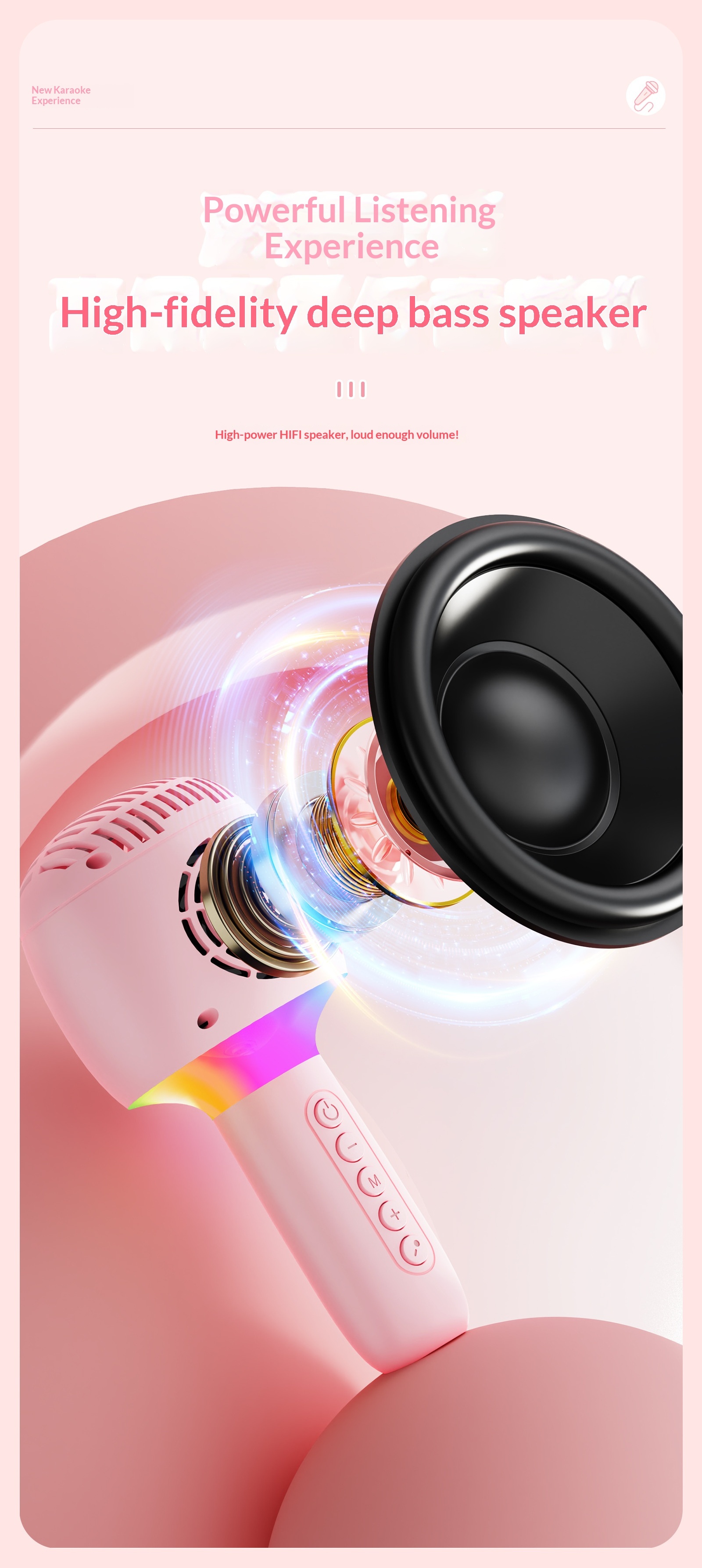 Karaoke Bluetooth Speaker With Wireless Microphone For Kids Outdoor_voghion.com
