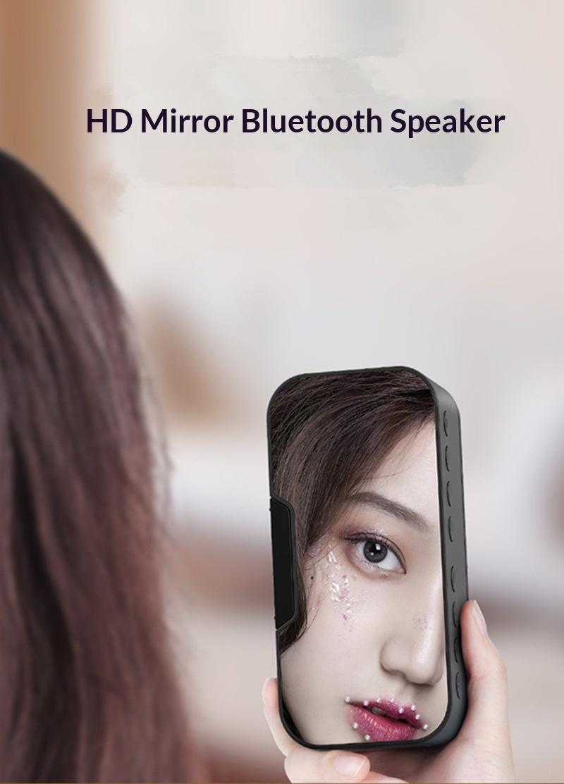 Enceinte bluetooth miroir q5 avec réveil et support téléphone_voghion.com