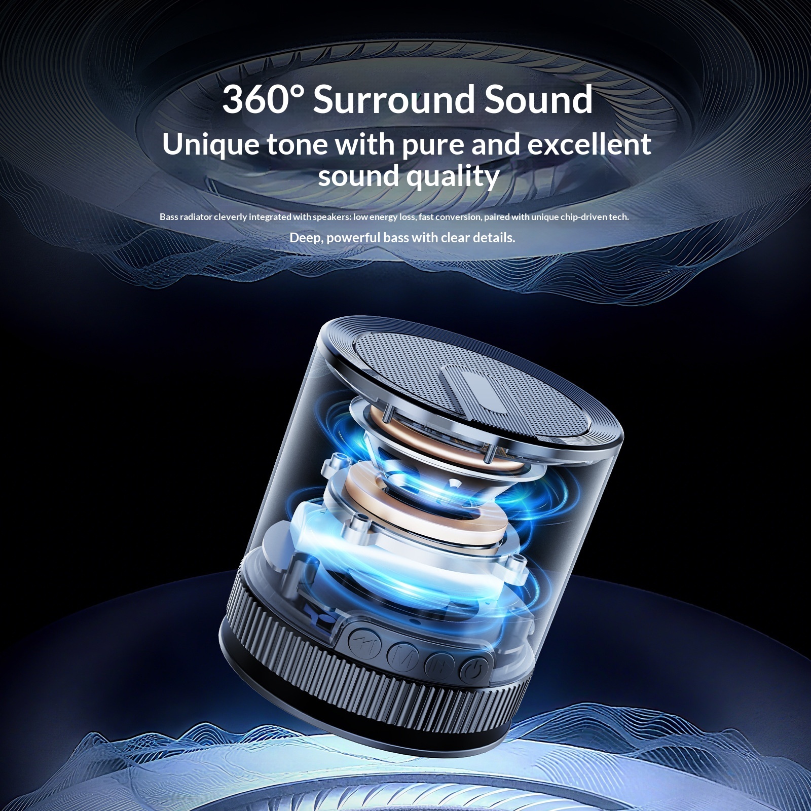 Altoparlante wireless portatile antiurto con subwoofer ad alto volume per uso domestico, Bluetooth, da parete per bagno_voghion.com