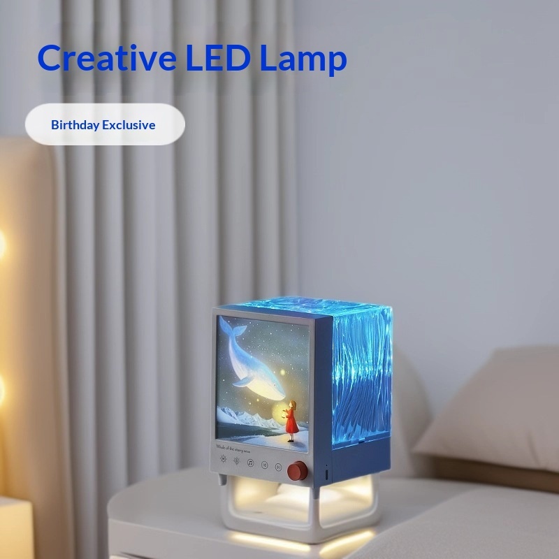 Aurora Box Atmosphere Light Bluetooth Speaker Wireless Subwoofer Projection Desktop Ornament Qixi Festival Birthday Gift_voghion.com