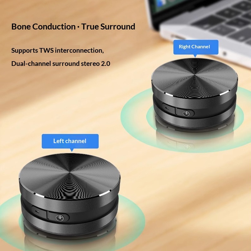 Bone Conduction Resonance Bluetooth Speaker Bathroom Magnetic Outdoor Portable Car Waterproof 5.1 Design Stereo_voghion.com