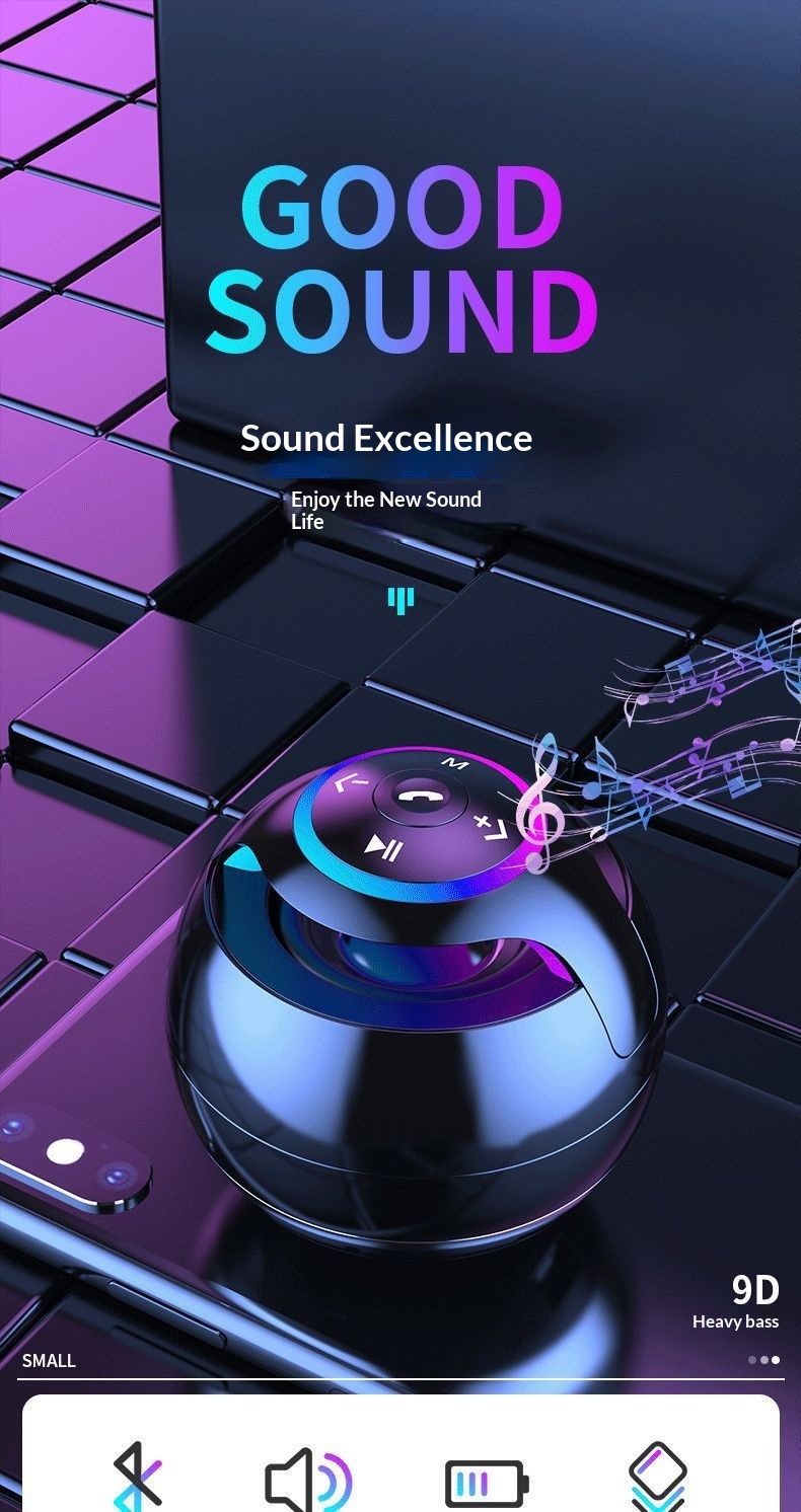 Bærbar bluetooth højttaler med lys og bas_voghion.com