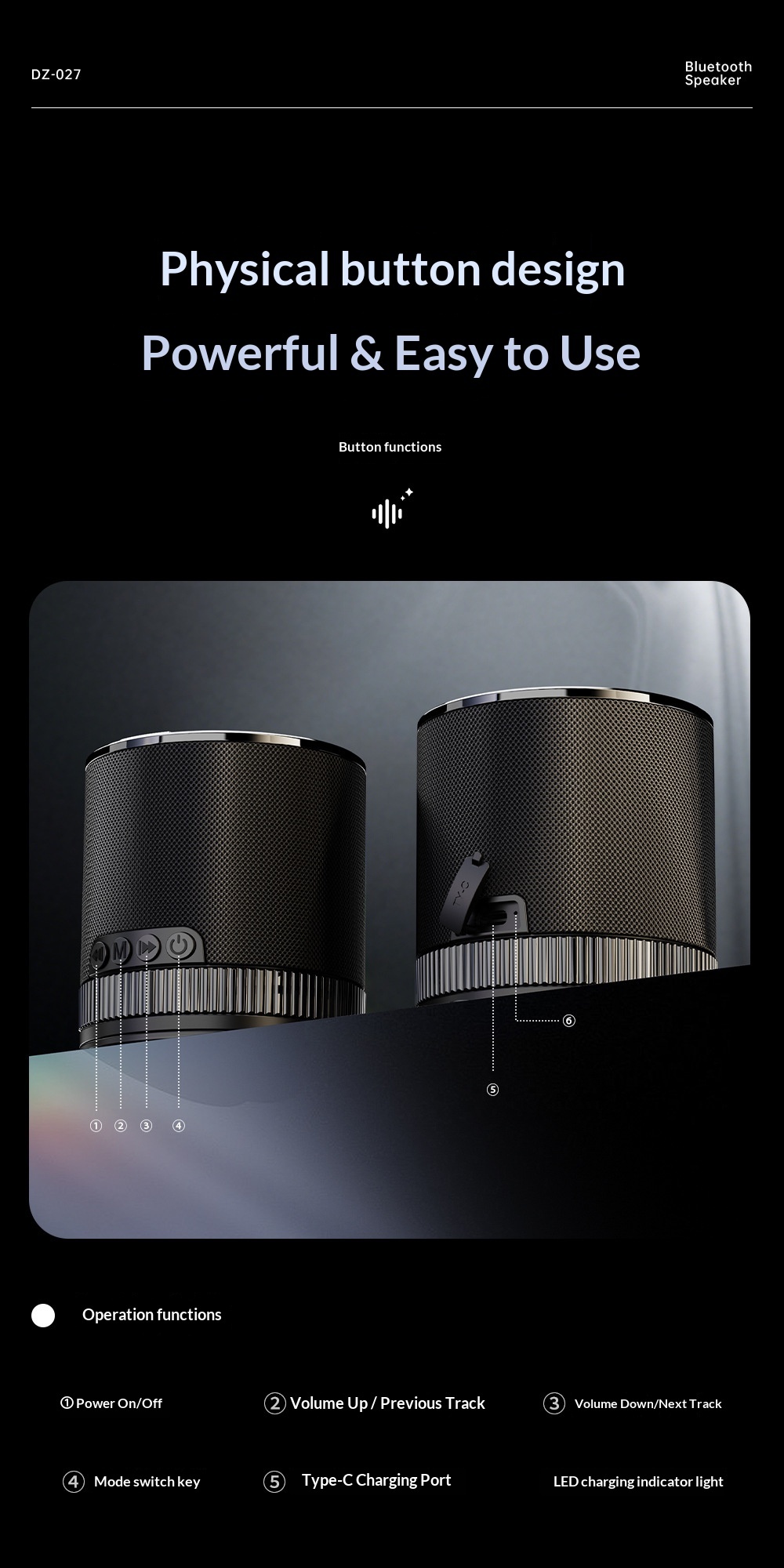 Altoparlante wireless portatile antiurto con subwoofer ad alto volume per uso domestico, Bluetooth, da parete per bagno_voghion.com