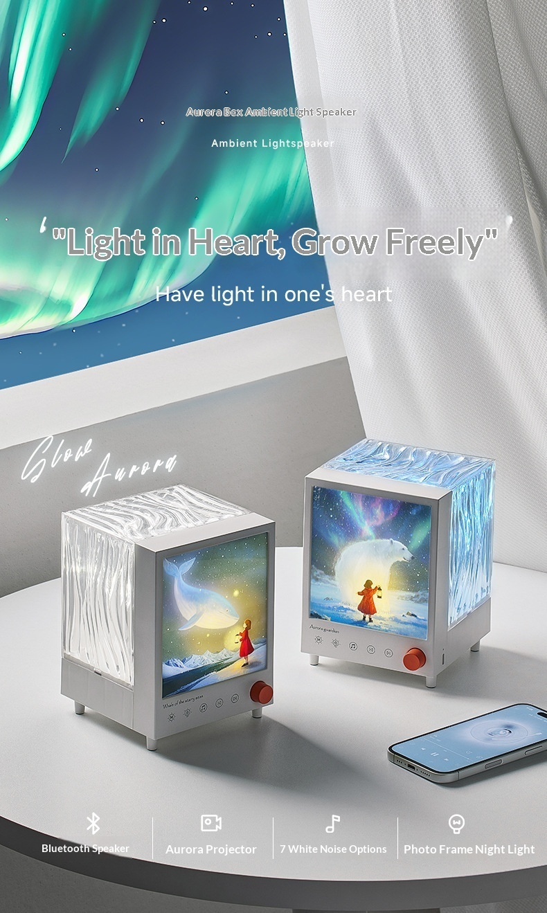 Enceinte bluetooth aurora box avec projecteur d'ambiance_voghion.com