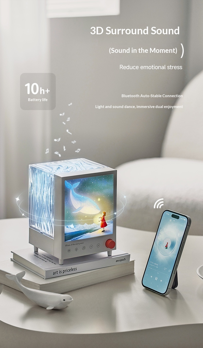 Enceinte bluetooth aurora box avec projecteur d'ambiance_voghion.com