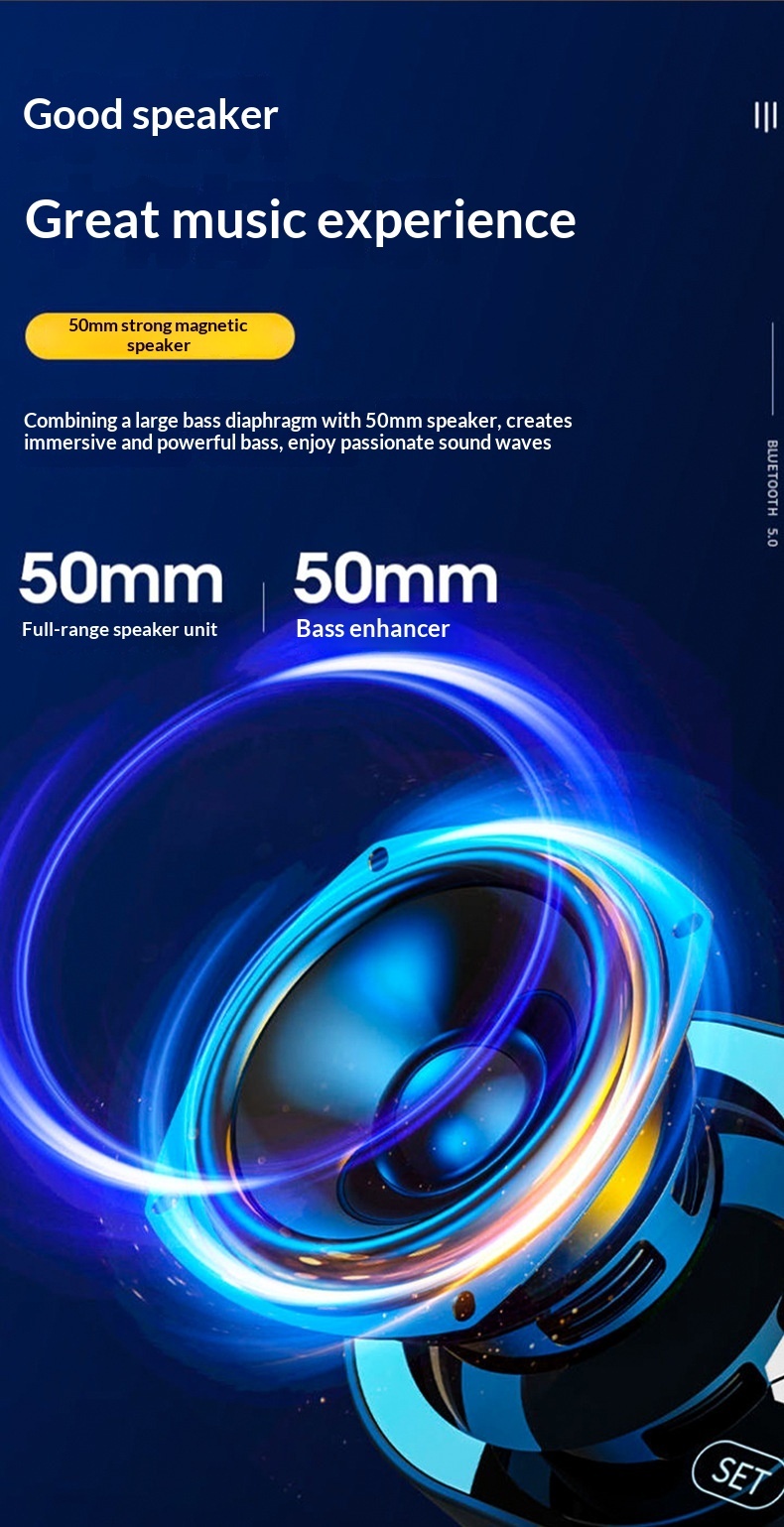 Bluetooth-luidspreker met wekkerfunctie voor studenten, eenvoudig nachtlampje voor de slaapkamer, oplaadbaar en draagbaar._voghion.com