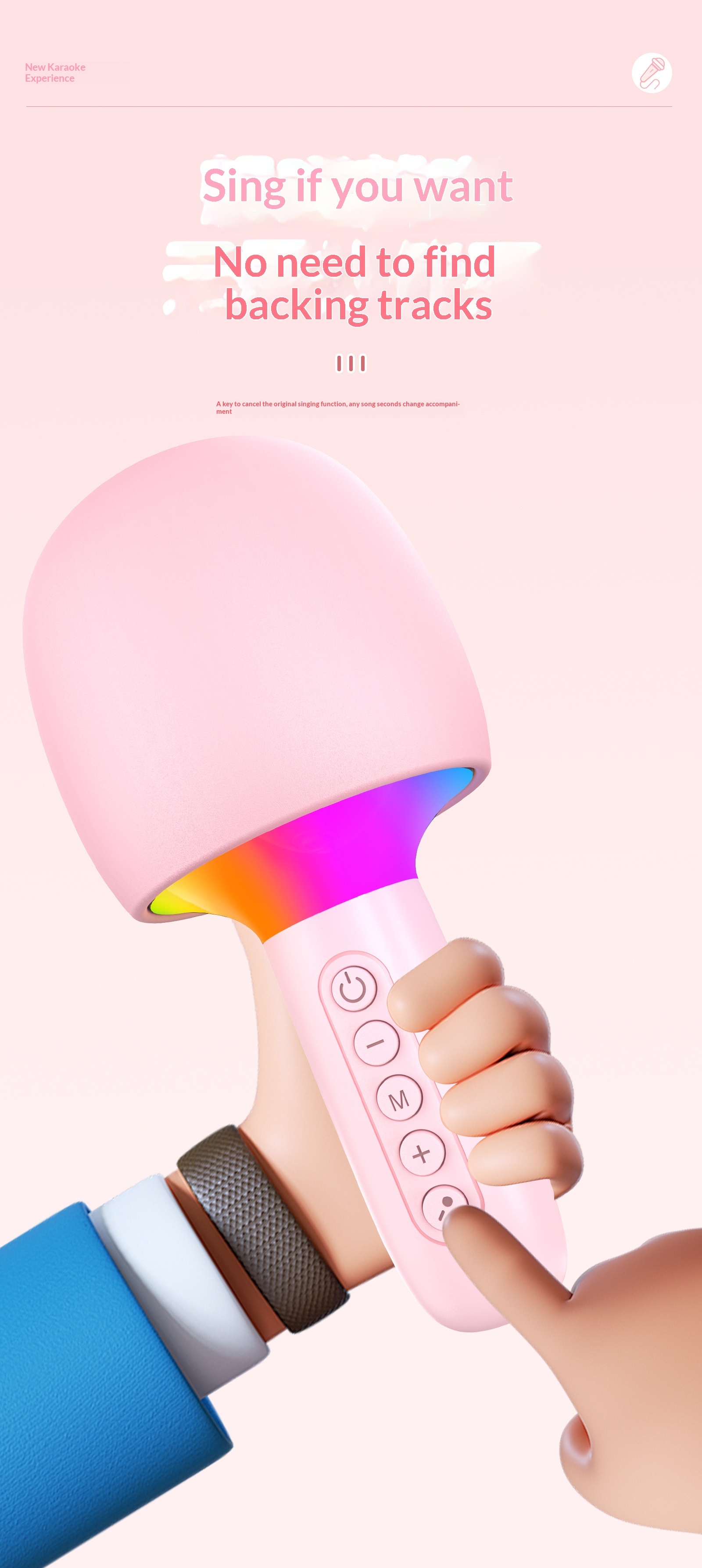 Karaoke Bluetooth Speaker With Wireless Microphone For Kids Outdoor_voghion.com