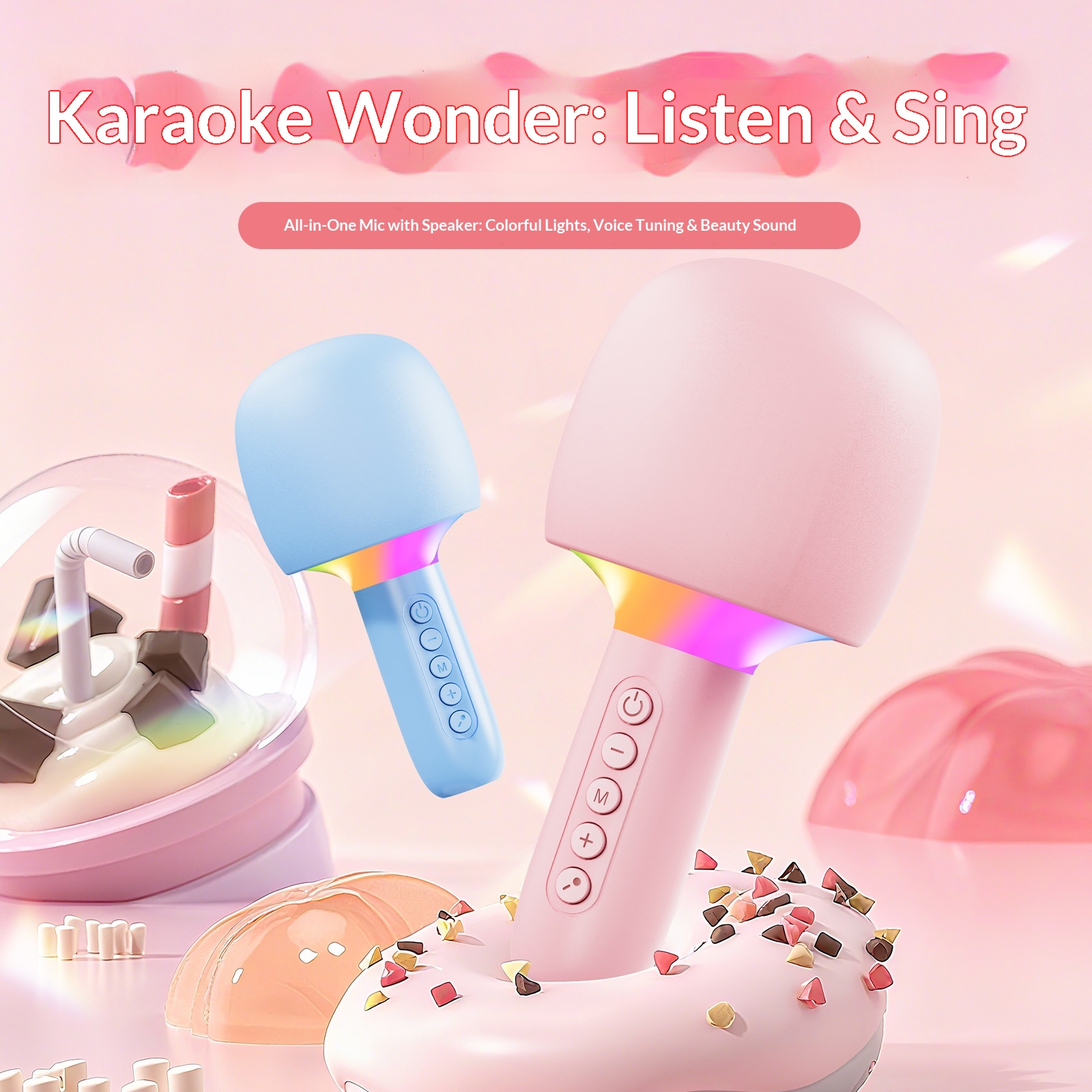 New Model And Integrated Wireless Bluetooth Connectable Microphone Outdoor Entertainment Children's Karaoke Speaker_voghion.com