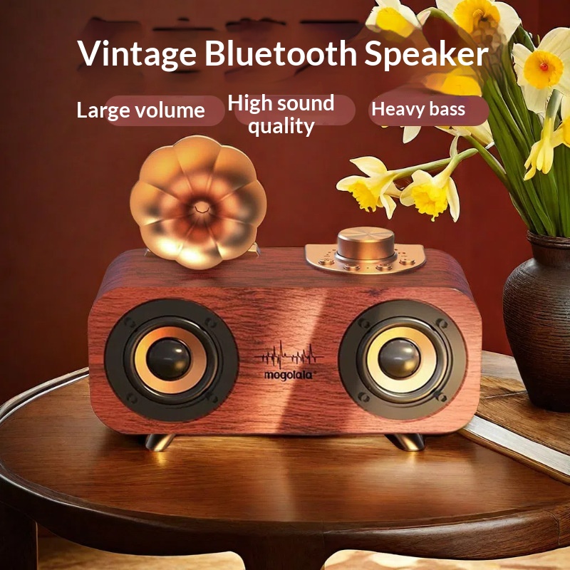 retro Bluetooth Speaker Radio Computer U Disk Gramophone Small Audio Birthday Gift Subwoofer IPX7 Waterproof_voghion.com