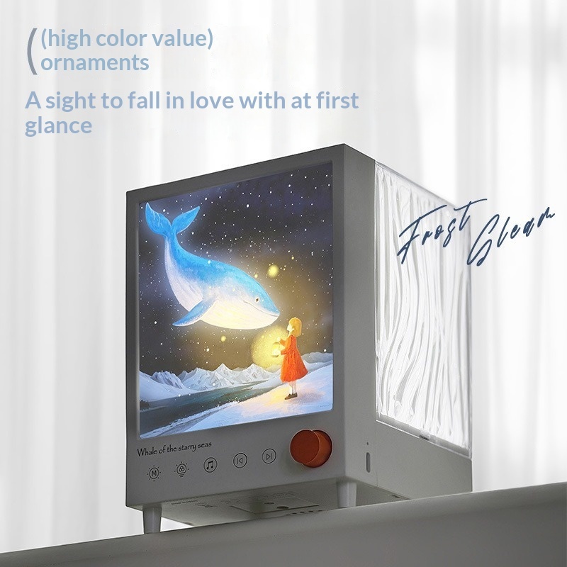 Aurora Box Atmosphere Light Bluetooth Speaker Wireless Subwoofer Projection Desktop Ornament Qixi Festival Birthday Gift_voghion.com