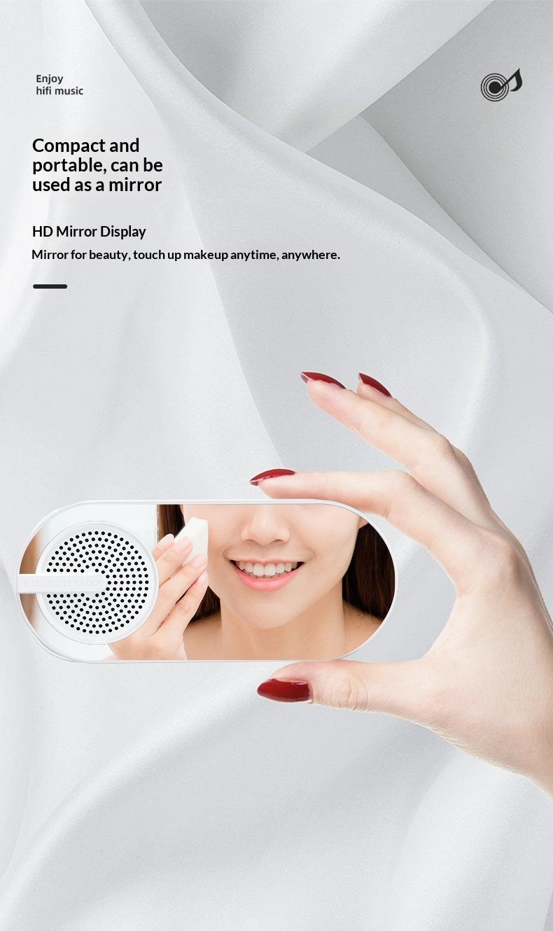 Bluetooth-luidspreker met wekkerfunctie voor studenten, eenvoudig nachtlampje voor de slaapkamer, oplaadbaar en draagbaar._voghion.com