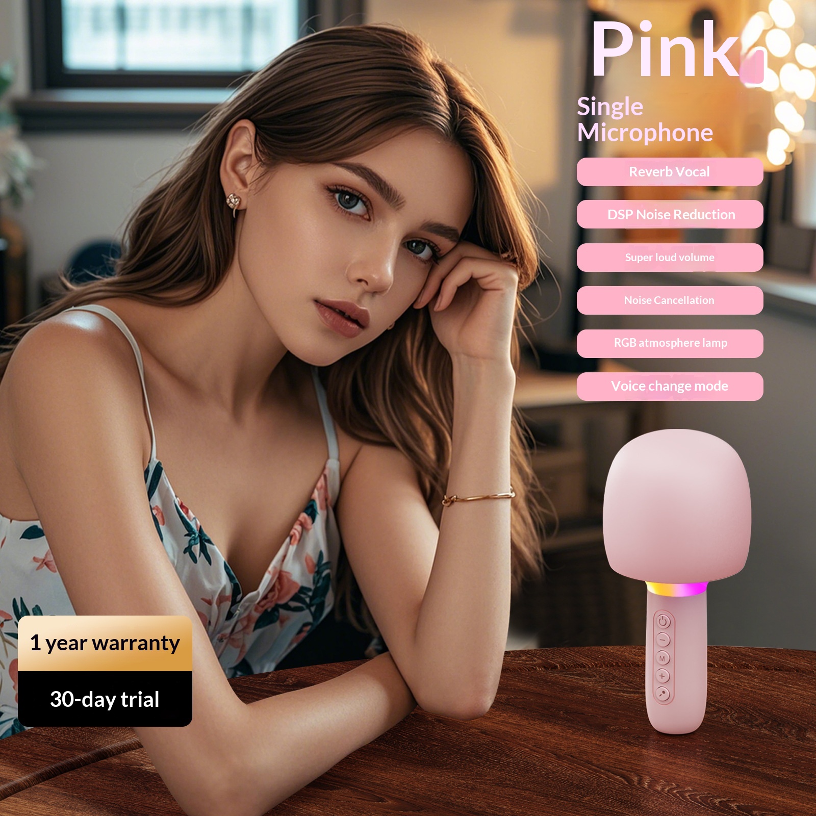 Karaoke Bluetooth Speaker With Wireless Microphone For Kids Outdoor_voghion.com