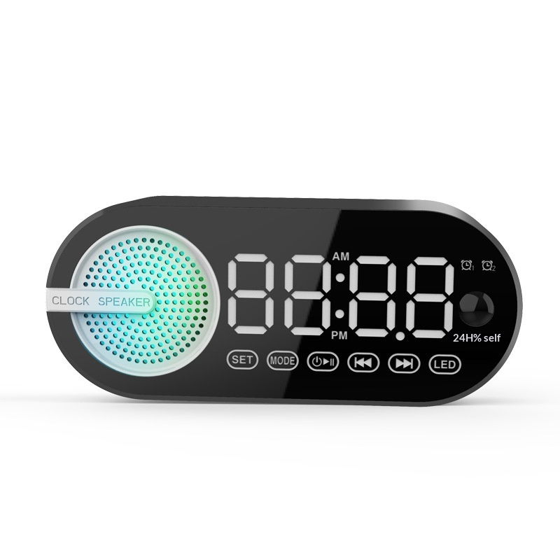 Bluetooth Speaker Alarm Clock For Students, Simple Bedroom Night Light, Rechargeable And Portable_voghion.com