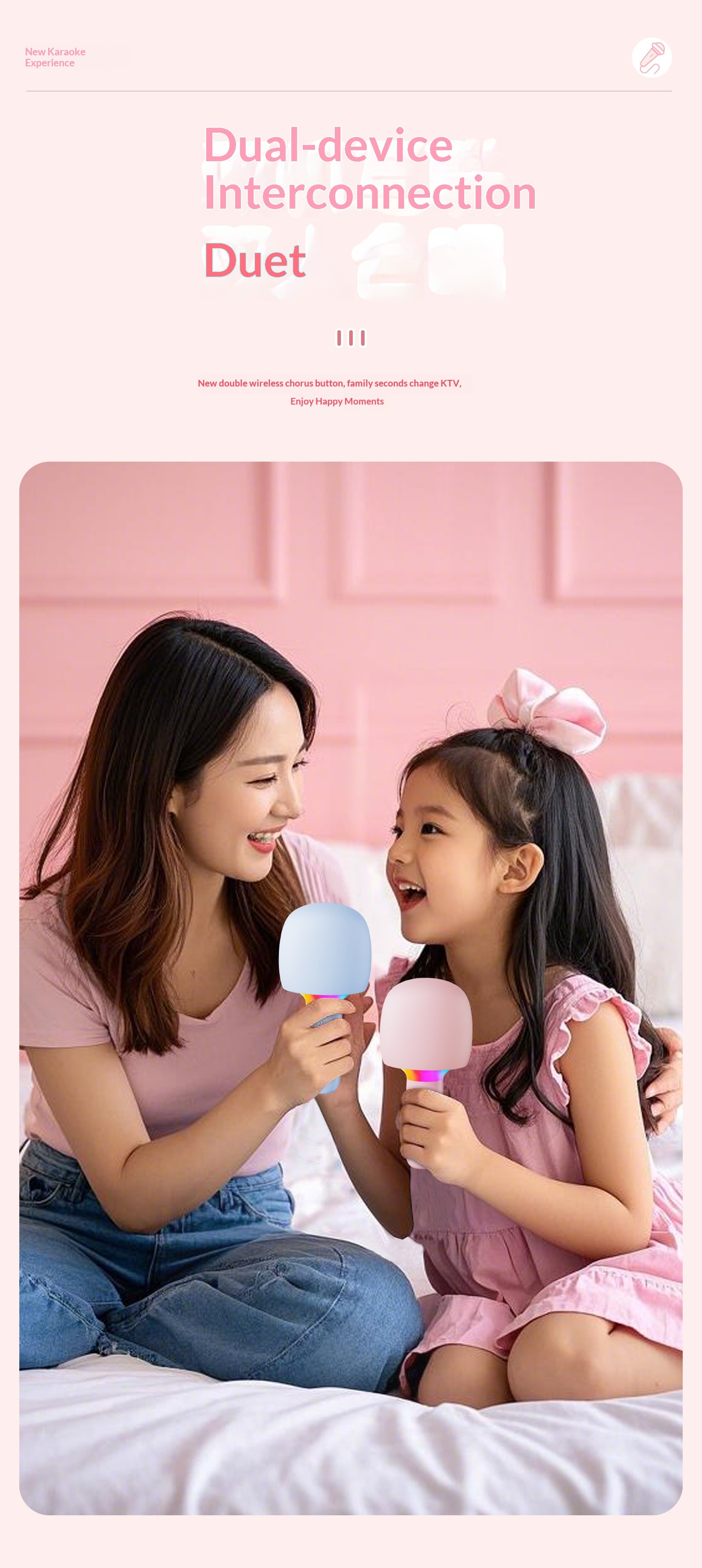 Karaoke Bluetooth Speaker With Wireless Microphone For Kids Outdoor_voghion.com