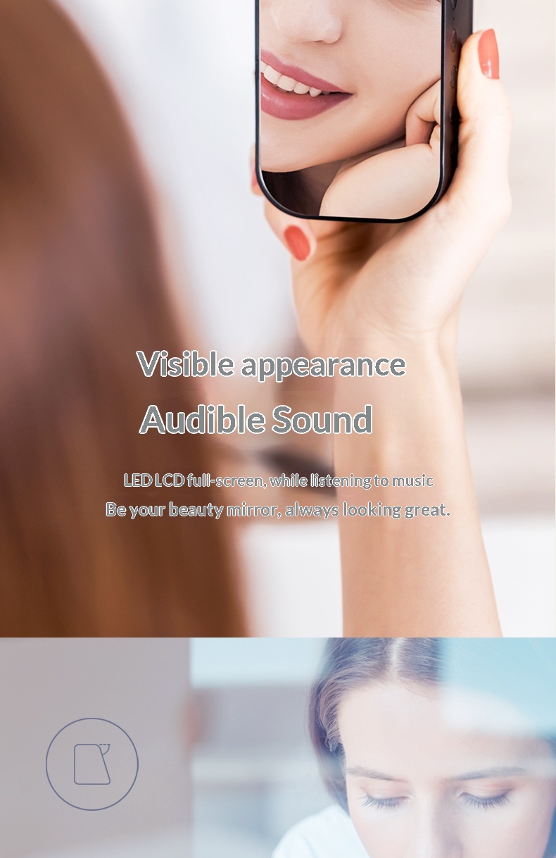 Hewitt M3 Sveglia da tavolo Radio da casa Specchio Orologio wireless Altoparlante Bluetooth Regalo_voghion.com