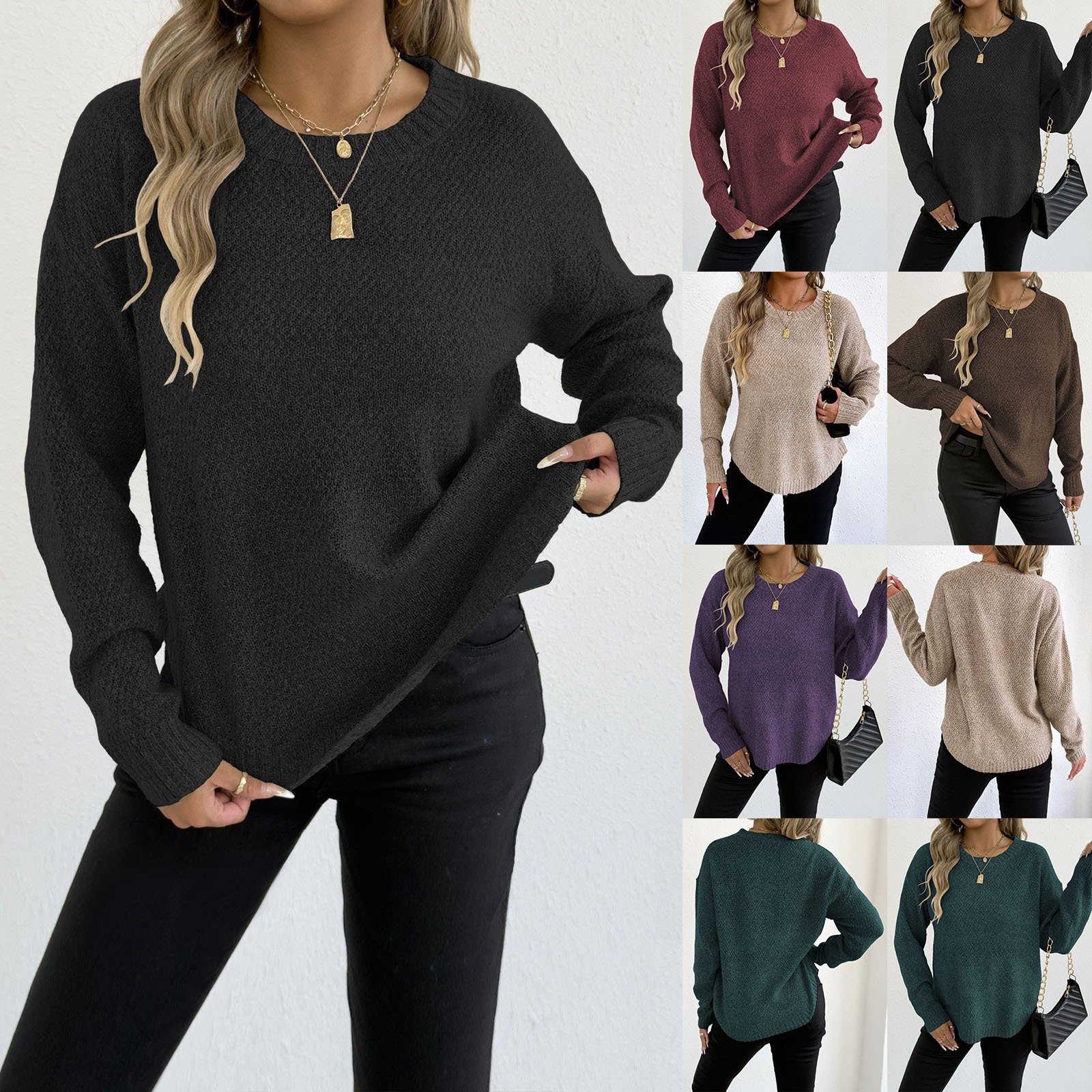 Aria Basics Aria Basics Autumn Winter Pullover Tops Cross-Border European And American Women's Clothing Floral Velvet Woven Casual Base Shirt_voghion.com