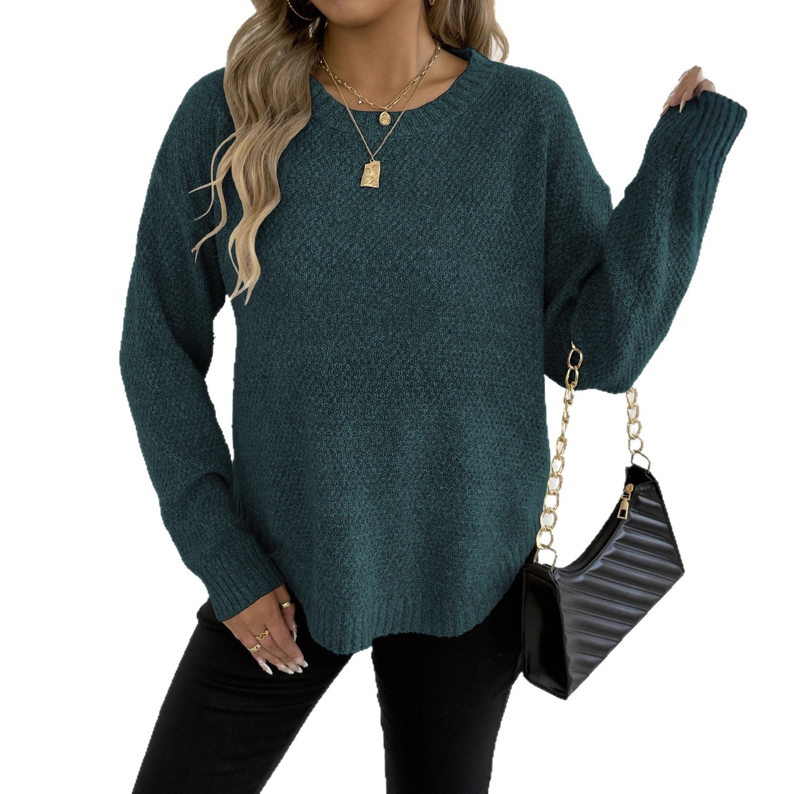 Aria Basics Aria Basics Autumn Winter Pullover Tops Cross-Border European And American Women's Clothing Floral Velvet Woven Casual Base Shirt_voghion.com