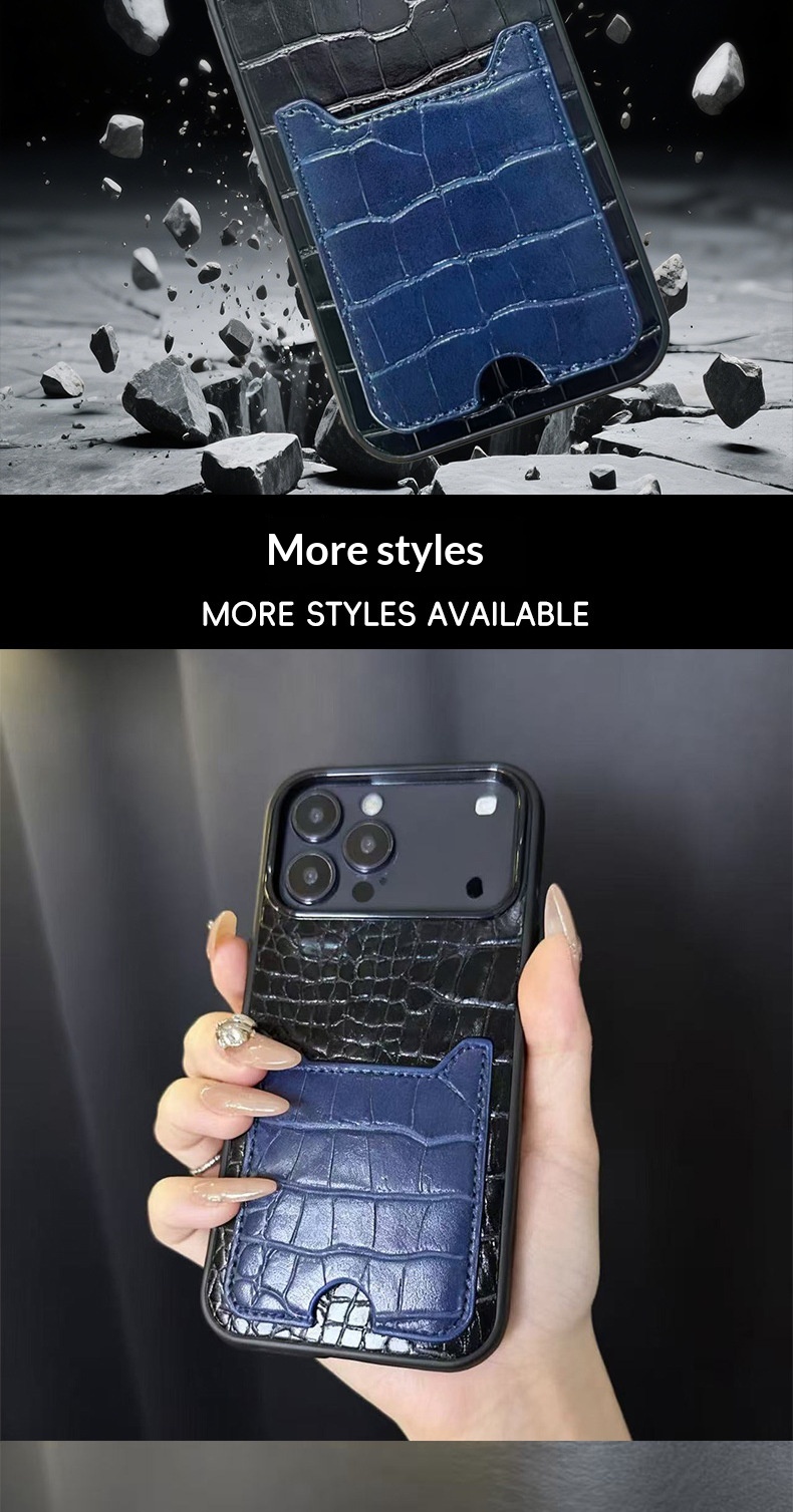 Handyhülle Mit Krokodilmuster Und Farbblock Für Iphone 17_voghion.com