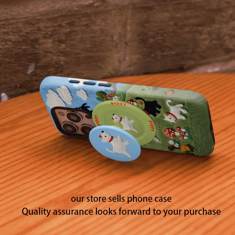 Plush Dog Magnetic Film 2-in-1 Compatible With IPhone 14 16 Pro Max Case 15 Shockproof 13 Protective Cover 12_voghion.com