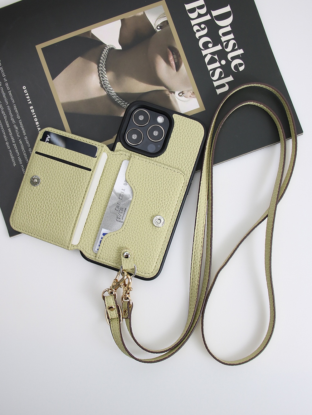 Compatible With Iphone IPhone 16 15 Pro Max Plus Samsung Google Card Holder Crossbody Strap Phone Case_voghion.com