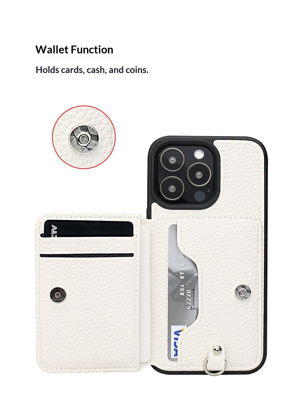 Compatible With Iphone IPhone 16 15 Pro Max Plus Samsung Google Card Holder Crossbody Strap Phone Case_voghion.com