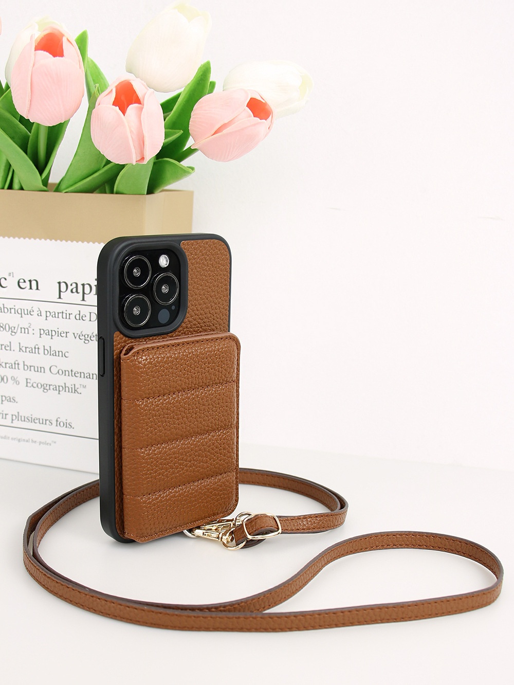 Compatible With Iphone IPhone 16 15 Pro Max Plus Samsung Google Card Holder Crossbody Strap Phone Case_voghion.com