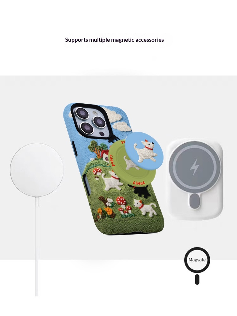 Plush Phone Case Magnetic Protective Cover For Iphone Pro Max_voghion.com