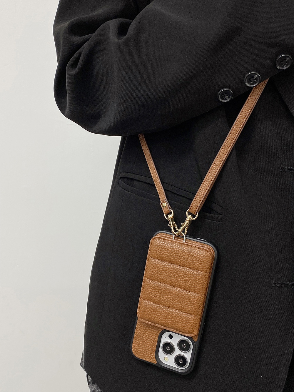 Compatible With Iphone IPhone 16 15 Pro Max Plus Samsung Google Card Holder Crossbody Strap Phone Case_voghion.com