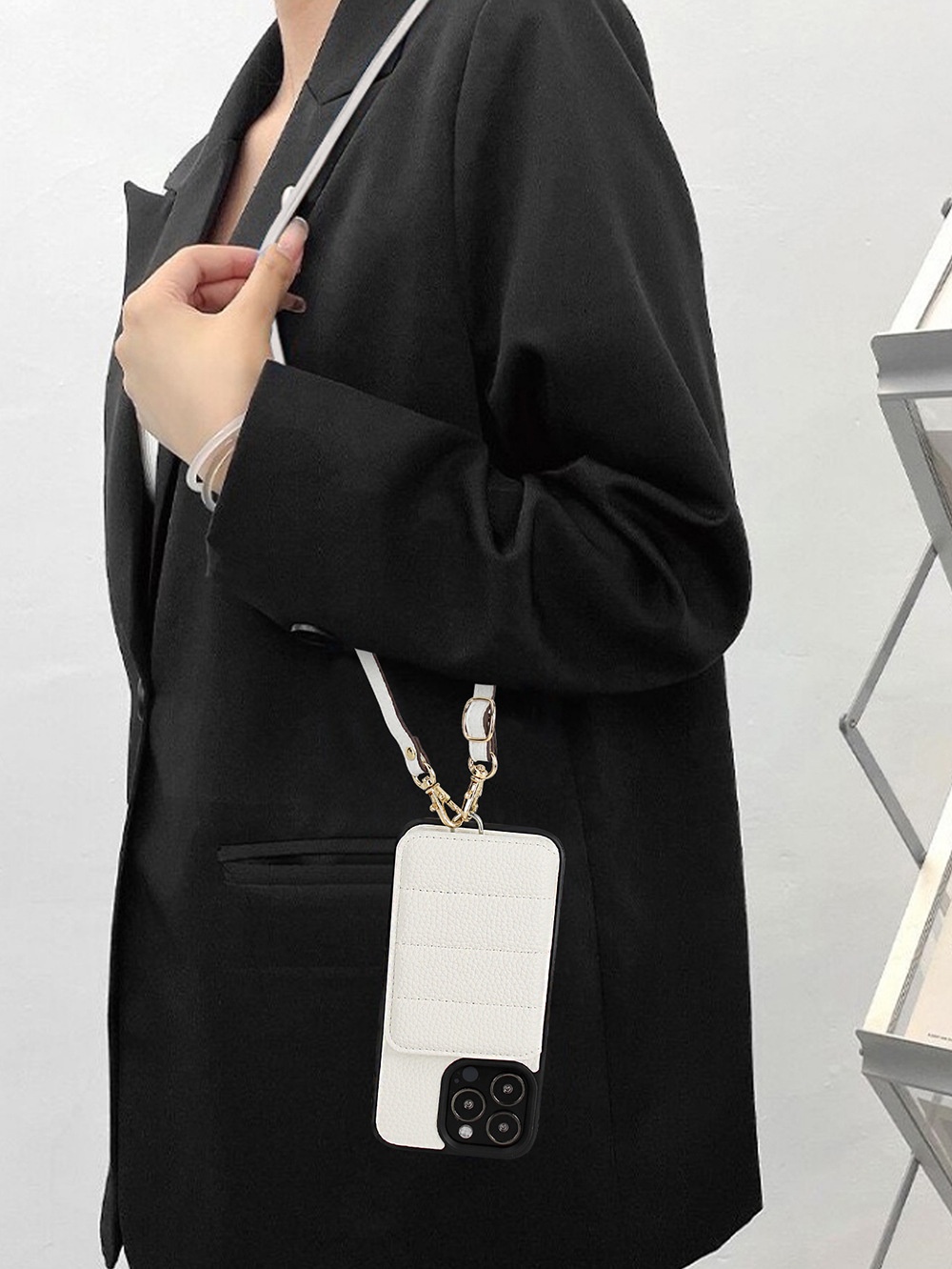 Compatible With Iphone IPhone 16 15 Pro Max Plus Samsung Google Card Holder Crossbody Strap Phone Case_voghion.com