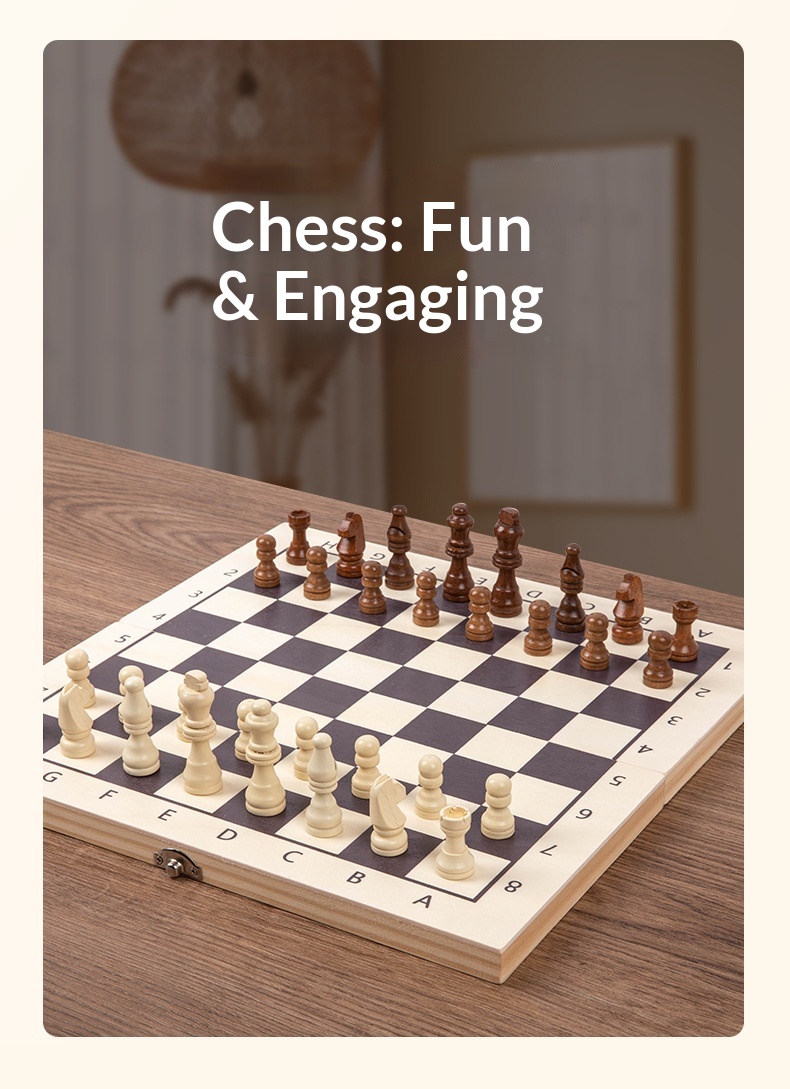 Wooden Chess Set Educational Game For Children Early Thinking_voghion.com