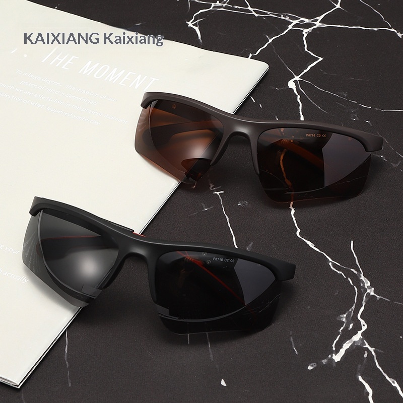 Óculos de Sol Esportivos Polarizados de Meia Armação Tor Zur Wildnis para Homens, Ideais para Dirigir e Andar de Bicicleta, com Proteção UV e Antirreflexo._voghion.com