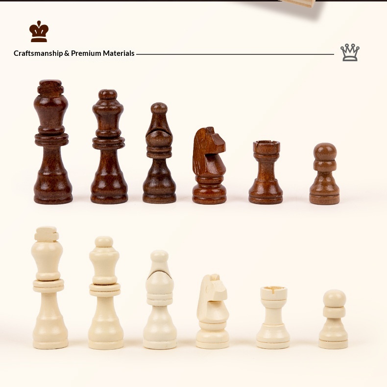 Wooden Chess Set Educational Game For Children Early Thinking_voghion.com